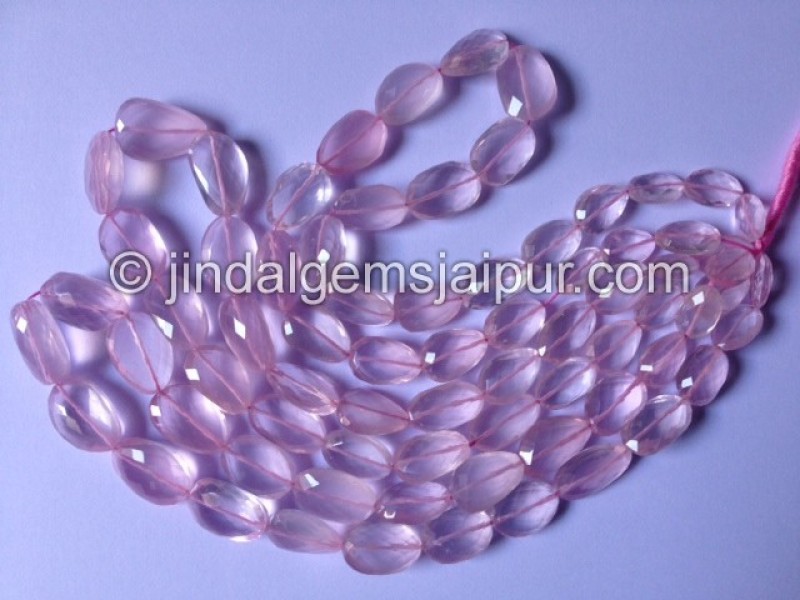Rose Quartz Faceted Nuggets Shape Beads